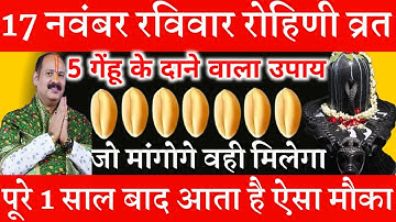 17 नवंबर रविवार रोहिणी व्रत के दिन 5 गेहूं के दाने वाला उपाय जरूर करें || Pradeep Ji Mishra