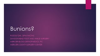 Got Bunions? Listen as Dr. Zak explains your options.