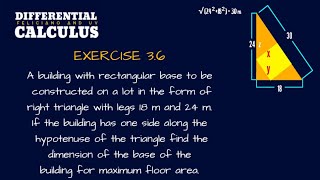 Differential Calculus (Feliciano and Uy) Exercise 3.6_Building in a Triangular in Lot