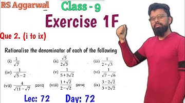 Rationalise the denominator of each of the following | Rs Aggarwal Class 9 Exercise 1F Question 02