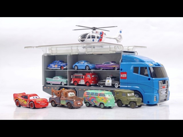 トミカ☆おかたづけコンボイにミニカー大量収納！緊急ドライビング