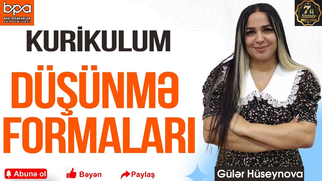 Gülər Hüseynova. Düşünmə formaları. Bəyən və paylaş. 055-841-61-11