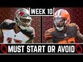 Must Start and Avoid - Wide Receiver - 2019 Fantasy Football (Week 10)