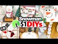 CUTEST $1 Snowman Crafts for Christmas! (EASY Dollar Tree DIYs!)