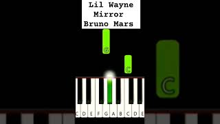 Lil Wayne - Mirror Ft. Bruno Mars - Piano Easy Tutorial For beginners #shorts #youtubeshorts #viral