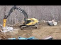 INDECO HP10000 FS hydraulic hammer doing big quarry work in Quebec!