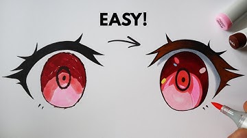 HOW TO COLOR ANIME EYES WITH MARKERS - Easy Step by Step Tutorial for Beginners