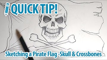 Quick Tip: Sketching a Pirate Flag, Skull and Crossbones, Design #1