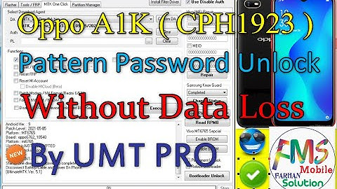 Oppo A1K CPH1923 Password Unlock Without Data Loss Without Data By UMT Pro