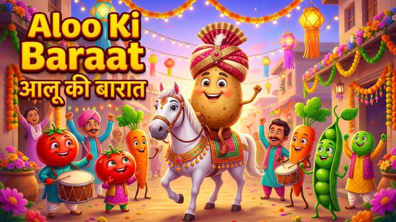 Aloo Ki Nikli Baraat - Best Hindi Rhymes for Kids | आलू की निकली बारात - मजेदार कविता