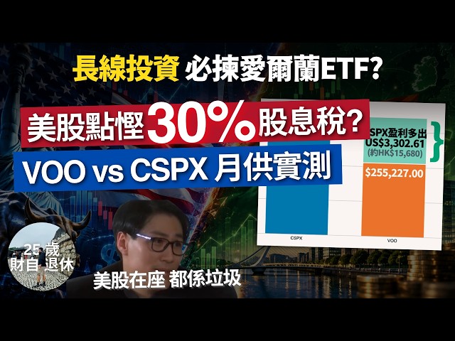 【愛爾蘭ETF買美股 慳30%股息稅?】VOO vs CSPX 十年月供實測,40%遺產稅都避到?