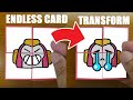 Funny！Brawl Stars SURGE PINS Transformations【Endless card】Drawing & paper craft tutorial