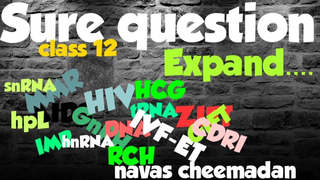 abbreviation in ncert class 12 biology - YouTube