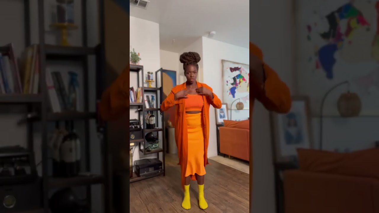 Let Me Wear ORANGE ONE TIME Ootd Outfit Fashion Monochrome Orange Blackgirlmagic
