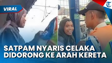 SATPAM HAMPIR CELAKA! Wanita Tak Dikenal Tiba-tiba Mendorong ke Arah KRL Melaju: Langsung Diamankan