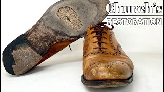 【dress shoe restoration】靴底に穴があいてしまったチャーチの靴底修理/名古屋と豊橋の靴修理RADIAN