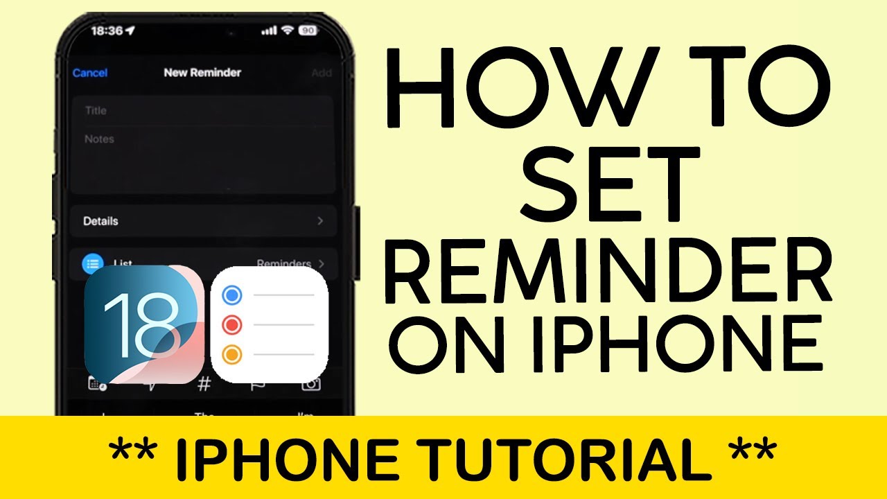 How to Set a Reminder on Reminder app iOS 18 2024 - YouTube