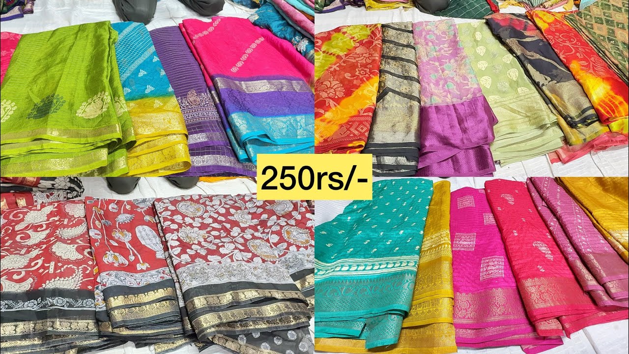 chickpet wholesale branded cut or joint sarees @250rs only| courier available| Bangalore wholesale