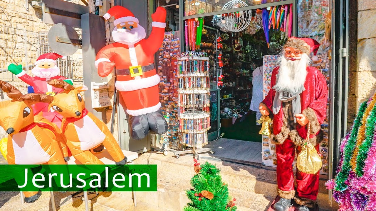 Jerusalem on The Eve of Christmas. Amazing Walk Through the Streets of