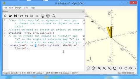 OpenSCAD tutorial: Rotate