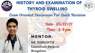 HISTORY & EXAMINATION OF THYROID SWELLING - Exam oriented discussion for quick revision screenshot 1