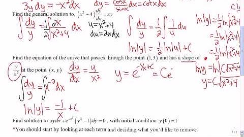 Mr Joyce AP Calculus - Solving Seperable Differential Equations