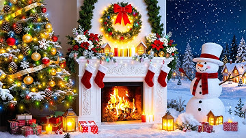 Beautiful Christmas Music Cozy Fireplace ❄️🎄Christmas Background Music 🎶 Relaxing Holiday Fireplace