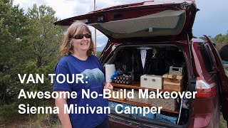 VAN TOUR:  Awesome NoBuild Makeover  Sienna Minivan Camper