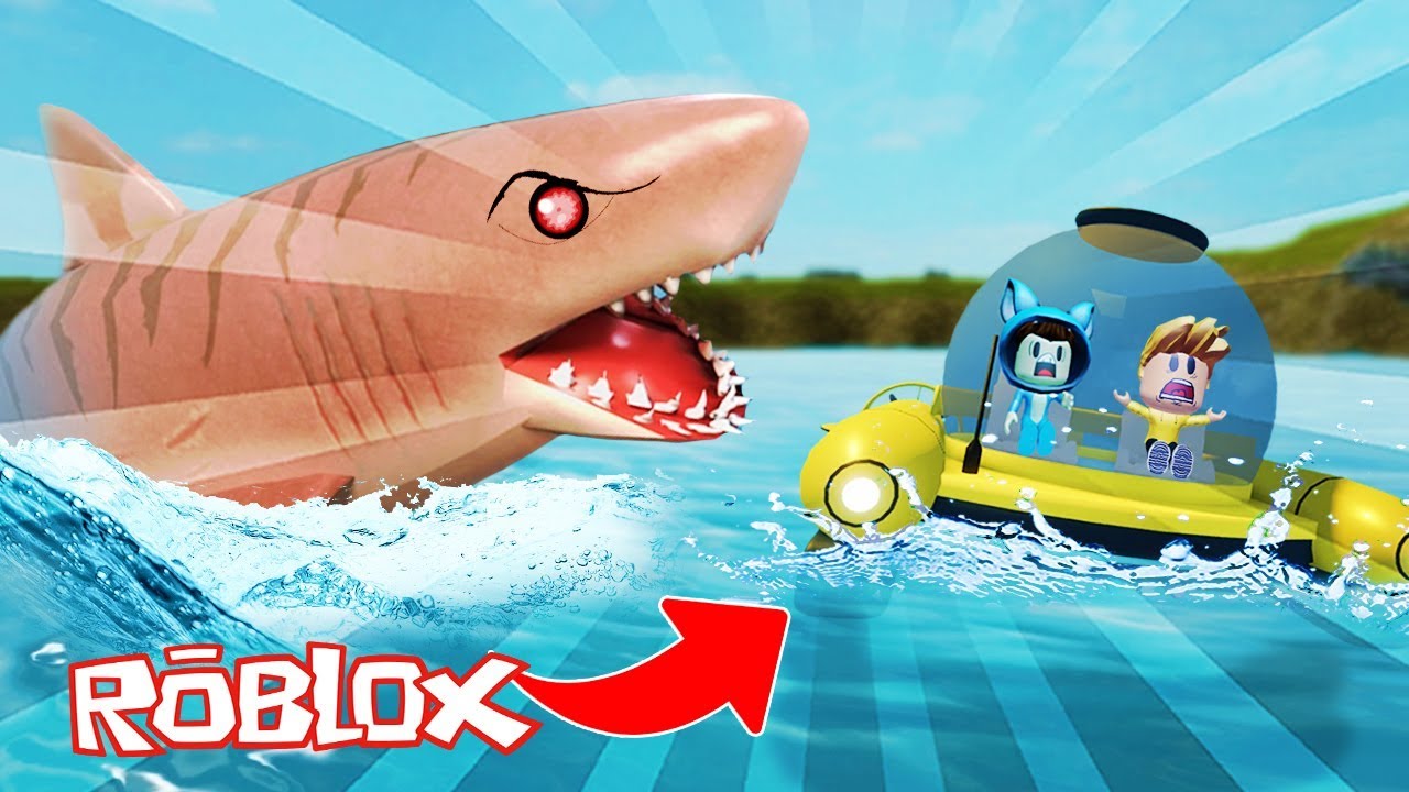 ¡¡TIBURON TIGRE GIGANTE VS EL NUEVO SUBMARINO!! SHARK BITE ROBLOX 💙💚💛 BEBE MILO VITA ADRI 😍 AMIW