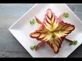 How To Make Beautiful Apple Flowers Art In Apple Swan Zucchini Rose Carving Garnish