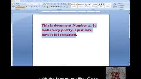 How to Use the Format Painter in Word 2007