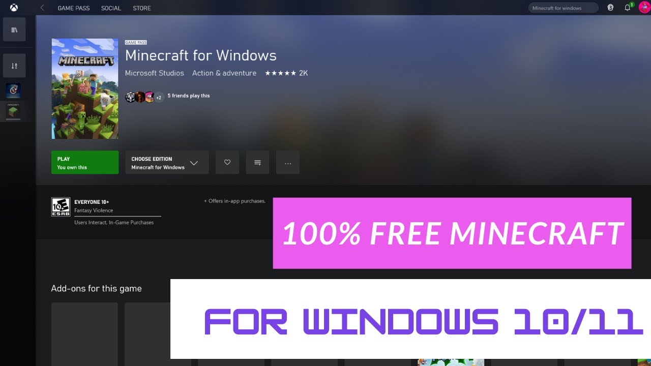 How To Get Minecraft For Windows 10/11 Account For Free! 100% Legit ...
