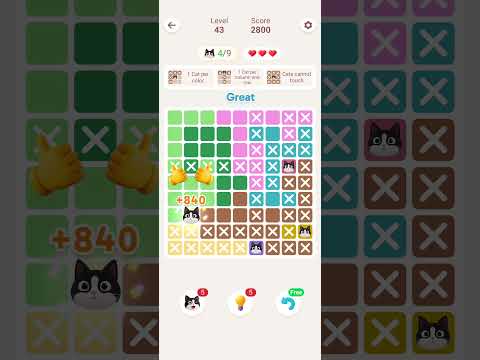 Meowdoku Level 43 Solution 🐱 Easy Answer & Complete Walkthrough #shorts