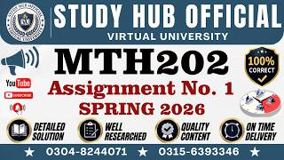 MTH202 Assignment 1 Solution 2026 by Muhammad Umer Azam, MTH202 Assignment 1 Solution 2026
