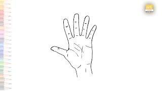 Palm hand drawing easy | Outline sketches  easy | How to draw Palm hand step by step | #artjanag