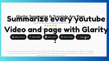 Glarity : Auto Summarizes YouTube Videos and Webpages for FREE with AI CHATGPT !!