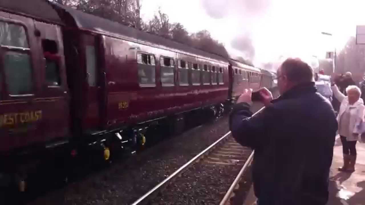 The Tin Bath steam railtour, Strines station 15th feb 2015. Black 5's
