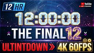 🇺🇸 ✍️ 12 Hour Study Timer 🧠 4K 60fps Minimal Countdown for Focus