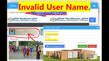 Purnea University B.SC B.COM  Part 1 Registration Invalit User ID and password Full Proose apply