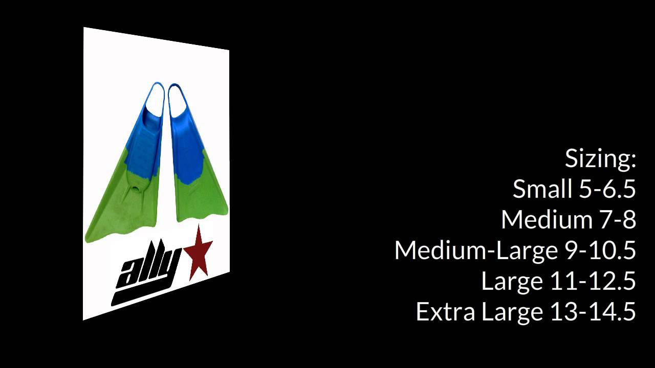 Ally Floating Swim Fins Blue/Green