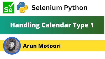 Handling Calendar Type 1 in Selenium Python (Selenium Python)