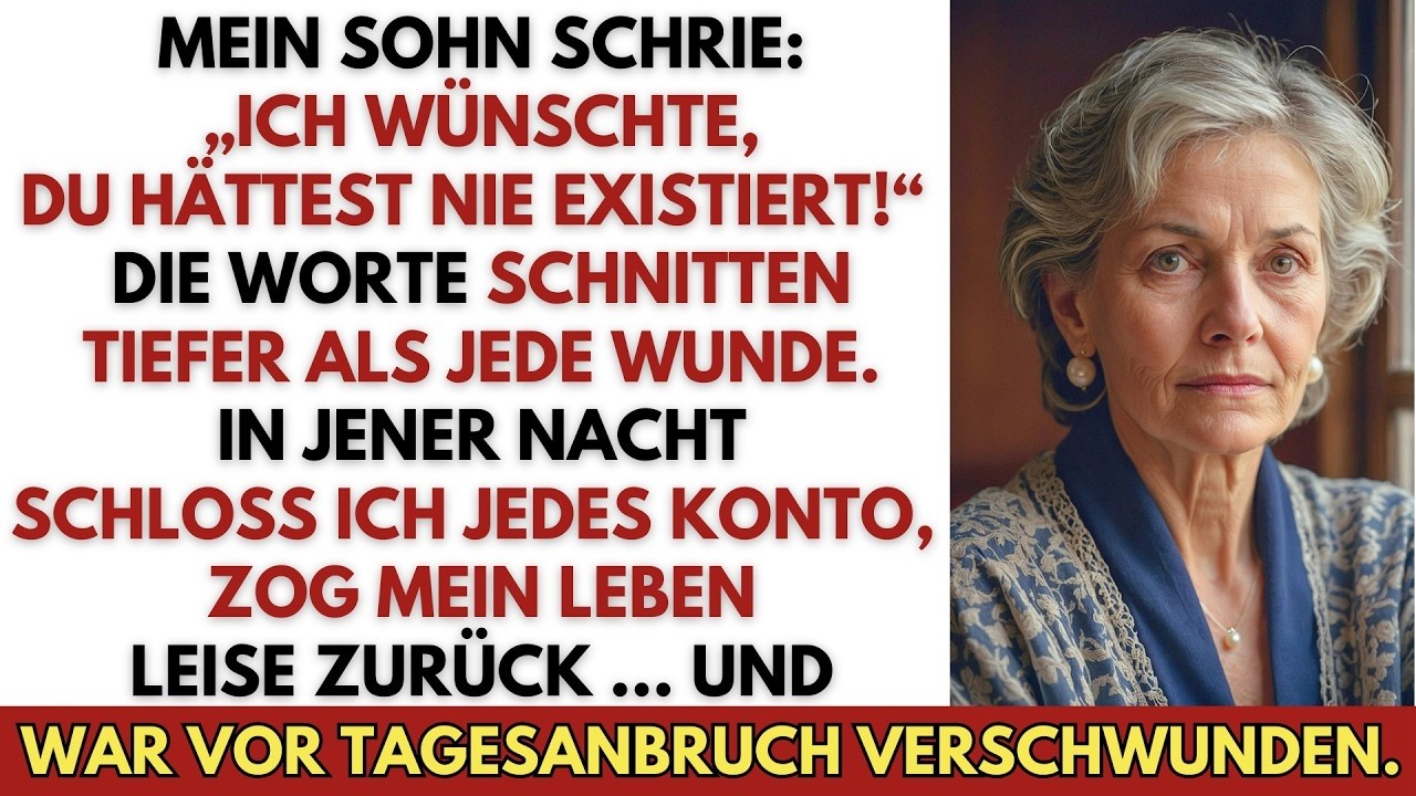 Mit einem Teller warmem Essen in den Händen hörte ich meinen Sohn sagen, er wünschte, ich hätte nie existiert. Seine Freundin lehnte grinsend im Türrahmen, als hätte sie genau auf diesen Moment...