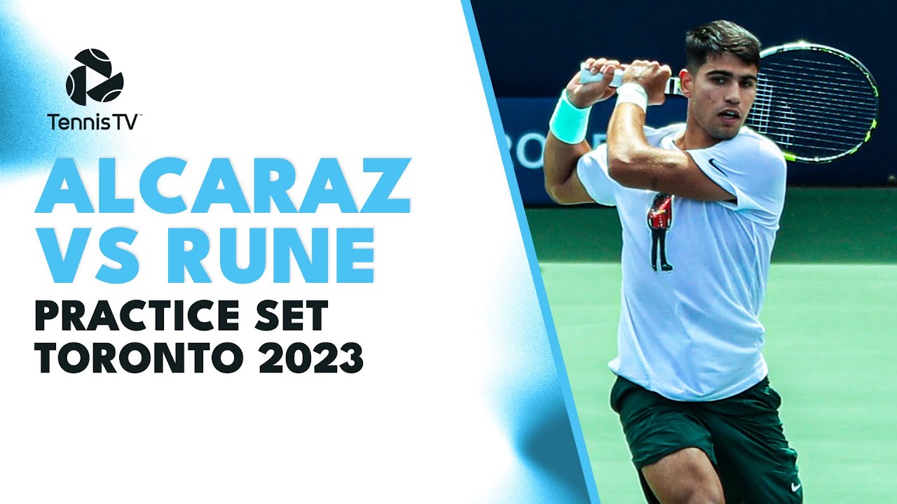 Carlos Alcaraz vs Holger Rune ENTERTAINING Court-Level Practice Set Toronto 2023