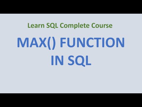 تصویری: Max در SQL چیست؟