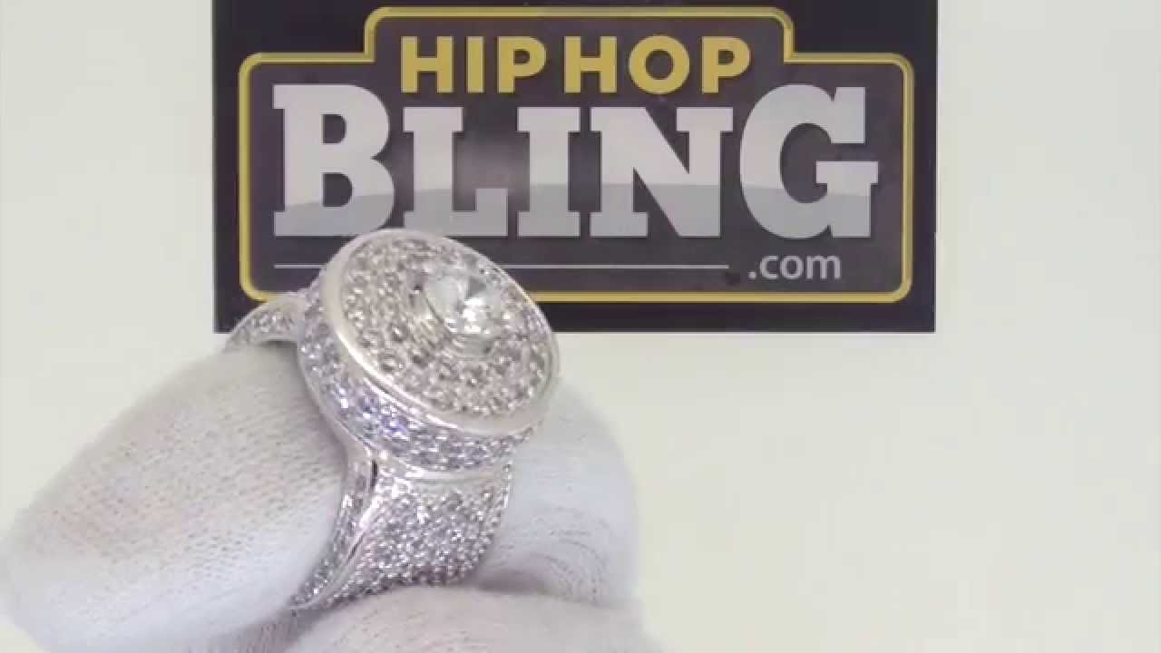Quality Hip hop Jewelry 360 Custom Cluster Bling Bling Ring