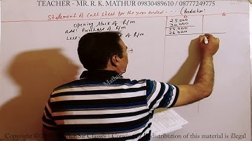 Cost sheet Solved Sums 2.6 | Cost Accounting | Mathur Sir Classes