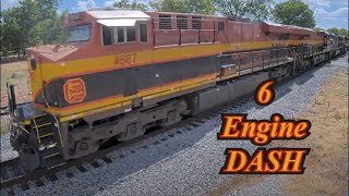 "6 Engine KCS Dash Train"   Eastbound on the Greenville Sub