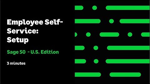 Sage 50 US - Employee Self-Service: Setup