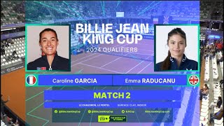 Caroline Garcia (FRA) vs Emma Raducanu (GBR) • Qualifiers BJK Highlights