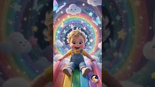 Baby Discovers a Magic Rainbow Slide 🌈 #shorts
